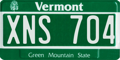 VT license plate XNS704