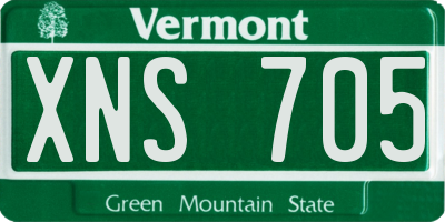 VT license plate XNS705