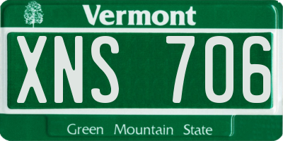 VT license plate XNS706