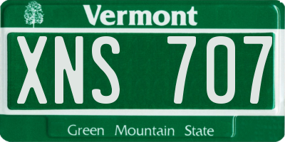 VT license plate XNS707
