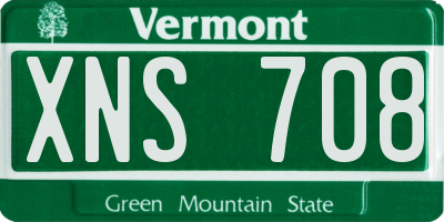 VT license plate XNS708