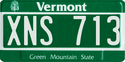 VT license plate XNS713
