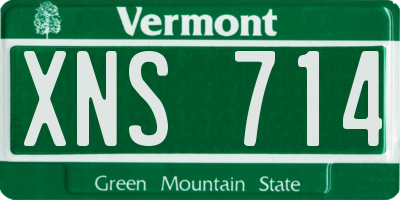 VT license plate XNS714