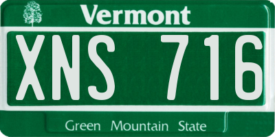 VT license plate XNS716