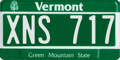 VT license plate XNS717