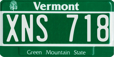 VT license plate XNS718
