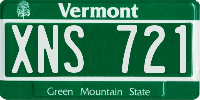 VT license plate XNS721