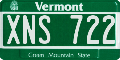VT license plate XNS722