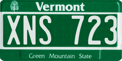 VT license plate XNS723