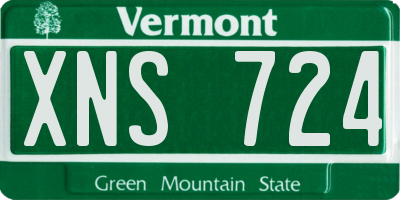 VT license plate XNS724