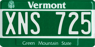 VT license plate XNS725