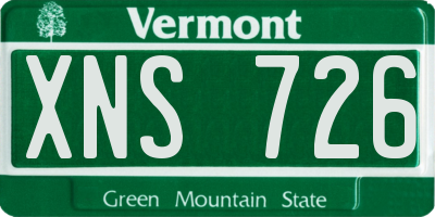 VT license plate XNS726