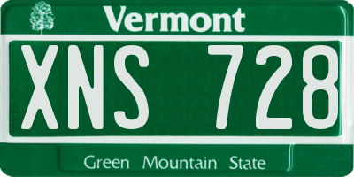 VT license plate XNS728