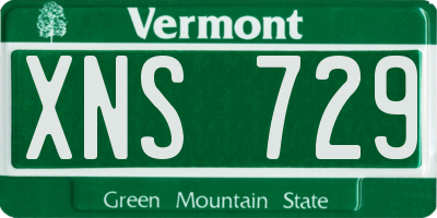 VT license plate XNS729