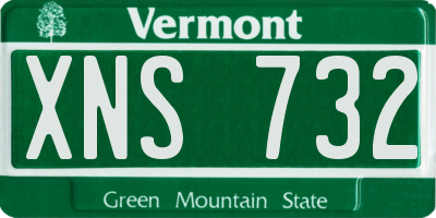 VT license plate XNS732