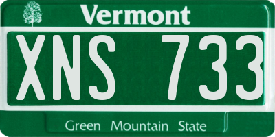 VT license plate XNS733