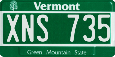 VT license plate XNS735