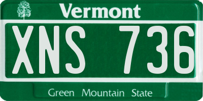 VT license plate XNS736
