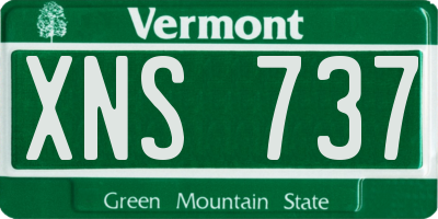 VT license plate XNS737