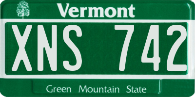 VT license plate XNS742