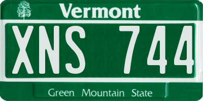 VT license plate XNS744