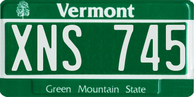 VT license plate XNS745