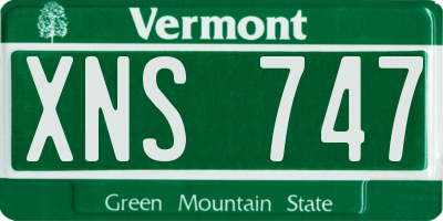 VT license plate XNS747