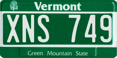 VT license plate XNS749
