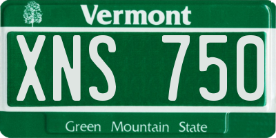 VT license plate XNS750