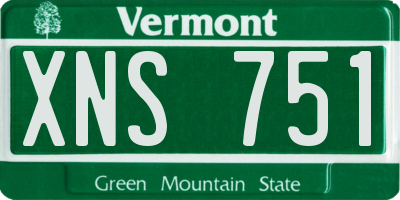 VT license plate XNS751