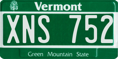 VT license plate XNS752
