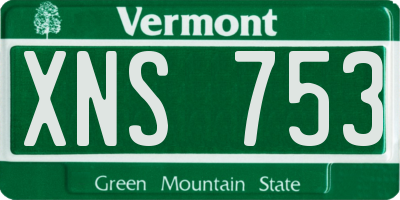 VT license plate XNS753