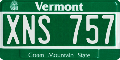 VT license plate XNS757