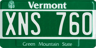 VT license plate XNS760