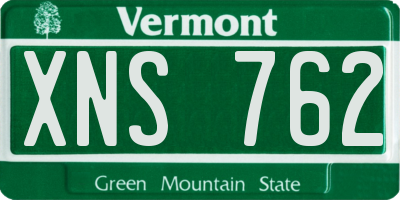 VT license plate XNS762