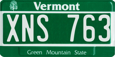 VT license plate XNS763