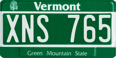 VT license plate XNS765