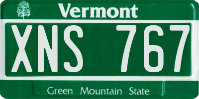 VT license plate XNS767