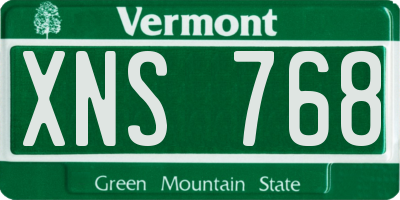 VT license plate XNS768