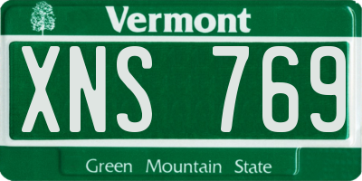 VT license plate XNS769