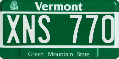 VT license plate XNS770