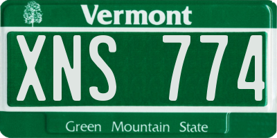 VT license plate XNS774
