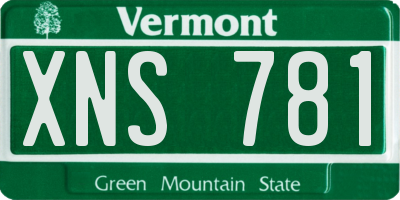 VT license plate XNS781