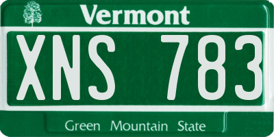 VT license plate XNS783