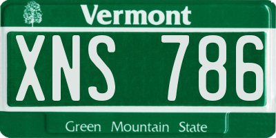 VT license plate XNS786