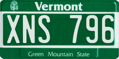 VT license plate XNS796