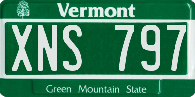 VT license plate XNS797