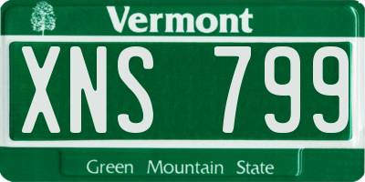 VT license plate XNS799