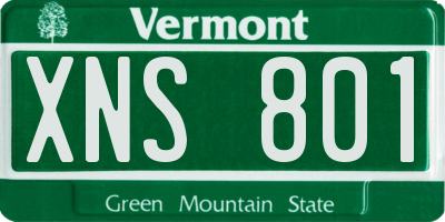 VT license plate XNS801