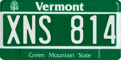 VT license plate XNS814